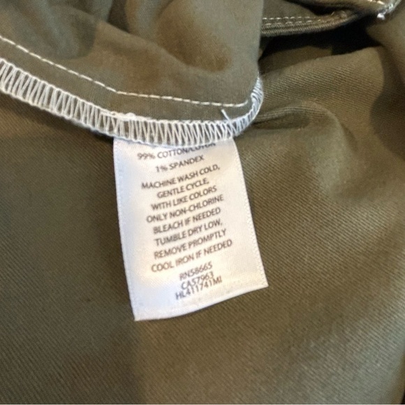 Chelsea28 Army Green Stitch Detail Canvas Sleeveless Button Up Jumpsuit Large - Picture 11 of 12